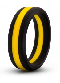 Черно-желтое силиконовое эрекционное кольцо Silicone Go Pro Cock Ring - Blush Novelties - в Батайске купить с доставкой