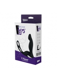 Черный вибромассажер простаты P-PLEASER W ERECTION ENHANCE - Dream Toys - в Батайске купить с доставкой