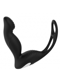 Черный вибромассажер простаты P-PLEASER W ERECTION ENHANCE - Dream Toys - в Батайске купить с доставкой