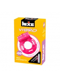 Розовое эрекционное виброкольцо Luxe VIBRO  Ужас Альпиниста  + презерватив - Luxe - в Батайске купить с доставкой