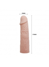 Закрытая телесная насадка-фаллос - 17 см. - Sex Expert - в Батайске купить с доставкой