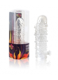 Закрытая прозрачная рельефная насадка Crystal sleeve - 13 см. - Erowoman-Eroman - в Батайске купить с доставкой