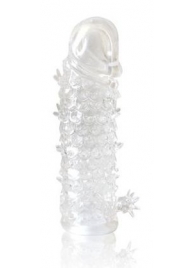 Закрытая прозрачная рельефная насадка Crystal sleeve - 13 см. - Erowoman-Eroman - в Батайске купить с доставкой
