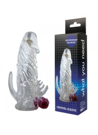 Закрытая прозрачная вибронасадка на пенис Crystal Sleeve Vibe - Erowoman-Eroman - в Батайске купить с доставкой