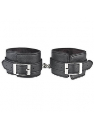 Черные фиксаторы для ног на цепи с мехом внутри - Lux Fetish - купить с доставкой в Батайске