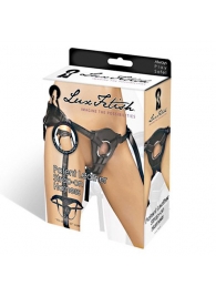 Черные трусики для страпона из патентованной кожи - Lux Fetish - купить с доставкой в Батайске