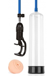 Прозрачная вакуумная помпа Sex Expert с насадкой-вагиной - Sex Expert - в Батайске купить с доставкой