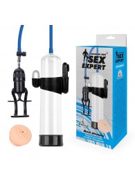 Прозрачная вакуумная вибропомпа Sex Expert с насадкой-вагиной - Sex Expert - в Батайске купить с доставкой