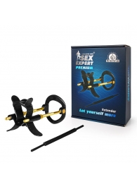 Черно-золотистый экстендер для пениса Sex Expert - Sex Expert - в Батайске купить с доставкой