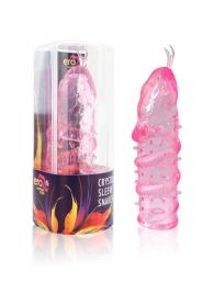 Закрытая рельефная насадка Crystal sleeve snakes в виде змеи с усиками - 14 см. - Erowoman-Eroman - в Батайске купить с доставкой