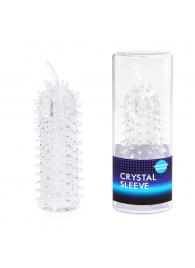 Закрытая рельефная насадка Crystal sleeve с усиками - 12 см. - Erowoman-Eroman - в Батайске купить с доставкой