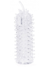 Закрытая рельефная насадка Crystal sleeve с усиками - 12 см. - Erowoman-Eroman - в Батайске купить с доставкой