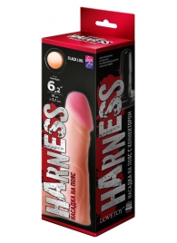 Телесная реалистичная насадка на Harness с коннектором BLACK LINE - 17 см. - LOVETOY (А-Полимер) - купить с доставкой в Батайске