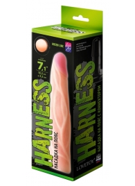 Телесная насадка с венками на Harness с коннектором GREEN LINE - 18 см. - LOVETOY (А-Полимер) - купить с доставкой в Батайске