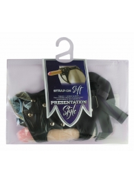 Черный пояс-трусики с двумя насадками Soft-Dolli - 16,5 и 10,5 см. - LOVETOY (А-Полимер) - купить с доставкой в Батайске