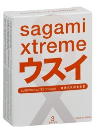 Ультратонкие презервативы Sagami Xtreme SUPERTHIN - 3 шт. - Sagami - купить с доставкой в Батайске