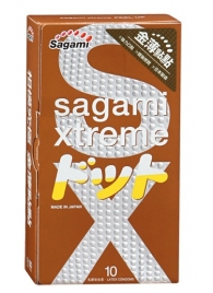 Презервативы Sagami Xtreme FEEL UP с точечной текстурой и линиями прилегания - 10 шт. - Sagami - купить с доставкой в Батайске