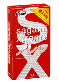 Утолщенные презервативы Sagami Xtreme Feel Long с точками - 10 шт. - Sagami - купить с доставкой в Батайске