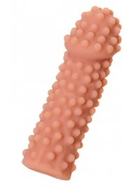 Телесная реалистичная насадка KOKOS Extreme Sleeve 10 с дополнительной стимуляцией - 14,7 см. - KOKOS - в Батайске купить с доставкой