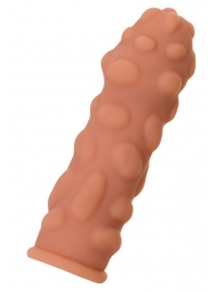 Телесная реалистичная насадка KOKOS Extreme Sleeve 11 с дополнительной стимуляцией - 12,7 см. - KOKOS - в Батайске купить с доставкой