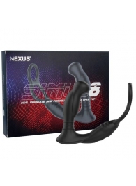 Черная анальная пробка NEXUS SIMUL8 с фиксацией на теле кольцами - Nexus Range - в Батайске купить с доставкой