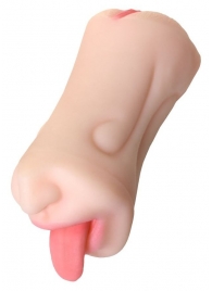 Телесный двусторонний мастурбатор Fruity Tongue - ротик и вагина - ToyFa - в Батайске купить с доставкой