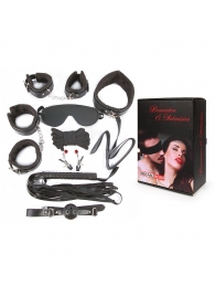 Большой игровой набор БДСМ: наручники, оковы, маска, кляп, плеть, ошейник с поводком, верёвка, зажимы для сосков - Notabu - купить с доставкой в Батайске