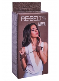 Коричневые кожаные наручники Maya - Rebelts - купить с доставкой в Батайске