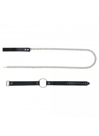 Черный поводок и чокер с кольцом Rada - Rebelts - купить с доставкой в Батайске