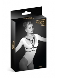 Черная упряжь на грудь Laura - Bijoux Pour Toi - купить с доставкой в Батайске