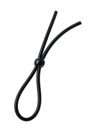 Черное лассо на пенис с одной бусиной - A-toys - в Батайске купить с доставкой