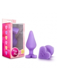 Фиолетовая анальная пробка Naughty Candy Heart Do Me Now - 8,9 см. - Blush Novelties - купить с доставкой в Батайске