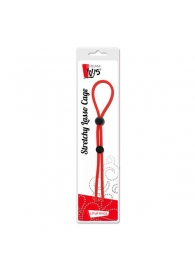 Красное лассо на пенис с двумя бусинами STRETCHY LASSO CAGE - Dream Toys - в Батайске купить с доставкой