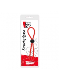 Красное эрекционное лассо с одной бусиной-утяжкой STRETCHY THIN LASSO - Dream Toys - в Батайске купить с доставкой