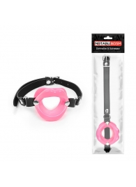 Розовый кляп-губки на черном ремешке - Notabu - купить с доставкой в Батайске