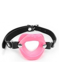 Розовый кляп-губки на черном ремешке - Notabu - купить с доставкой в Батайске