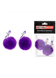 Зажимы для сосков с фиолетовым пушком - Notabu - купить с доставкой в Батайске