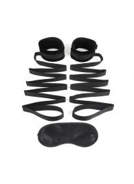 Чёрные манжеты для фиксации на кровати Bondage Bed Strap - Lux Fetish - купить с доставкой в Батайске