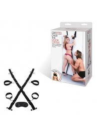 Чёрный набор для фиксации у двери - Lux Fetish - купить с доставкой в Батайске
