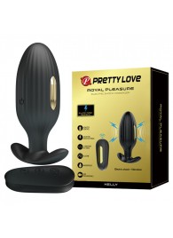 Черная анальная вибропробка с электростимуляцией и пультом ДУ Royal Pleasure - 9,2 см. - Baile - купить с доставкой в Батайске