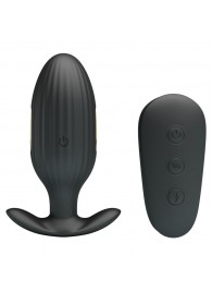 Черная анальная вибропробка с электростимуляцией и пультом ДУ Royal Pleasure - 9,2 см. - Baile - купить с доставкой в Батайске