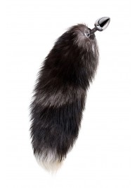Серебристая металлическая анальная втулка с хвостом чернобурой лисы - размер S - ToyFa - купить с доставкой в Батайске