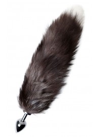 Серебристая металлическая анальная втулка с хвостом чернобурой лисы - размер S - ToyFa - купить с доставкой в Батайске