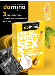 Презервативы для орального секса DOMINO Sweet Sex с ароматом тропических фруктов - 3 шт. - Domino - купить с доставкой в Батайске