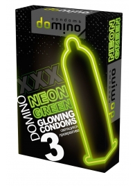 Презервативы DOMINO Neon Green со светящимся в темноте кончиком - 3 шт. - Domino - купить с доставкой в Батайске