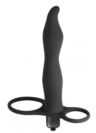 Черная вибронасадка для двойного проникновения Flirtini - 15,9 см. - Lola Games - купить с доставкой в Батайске