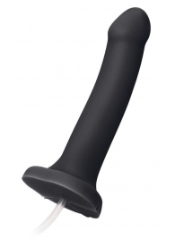 Черный фаллос с имитацией эякуляции Silicon Cum Dildo L - 19,6 см. - Strap-on-me - купить с доставкой в Батайске