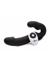 Черный безремневой страпон Urge Silicone Strap On с пультом ДУ - 24 см. - XR Brands - купить с доставкой в Батайске