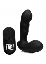Черный стимулятор простаты Alpha-Pro 7X P-Milker Silicone Prostate Stimulator with Milking Bead - XR Brands - в Батайске купить с доставкой