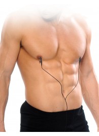 Черные электрические зажимы для сосков Shock Therapy Nipple Clamps - Pipedream - купить с доставкой в Батайске